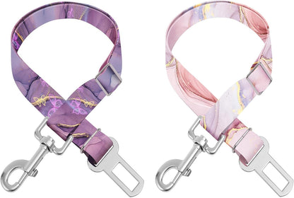 Adjustable Pet Cat and Dog Car Seat Belt，The Lanyard Is Flexible and Adjustable from 20 to 33 Inches (Floral)8