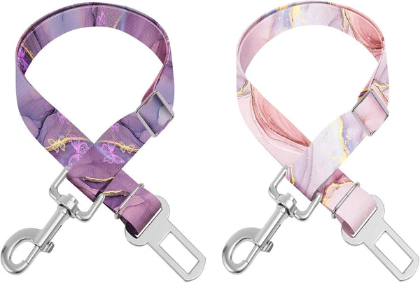 Adjustable Pet Cat and Dog Car Seat Belt，The Lanyard Is Flexible and Adjustable from 20 to 33 Inches (Floral)8