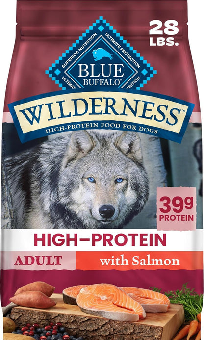 Blue Buffalo Wilderness Chicken Adult Dry Dog Food with Wholesome Grains + Antioxidant-Rich Fruits & Veggies, 39G Protein, Vibrant Energy for an Active Life, Made with Natural Ingredients, 28 Lbs.18