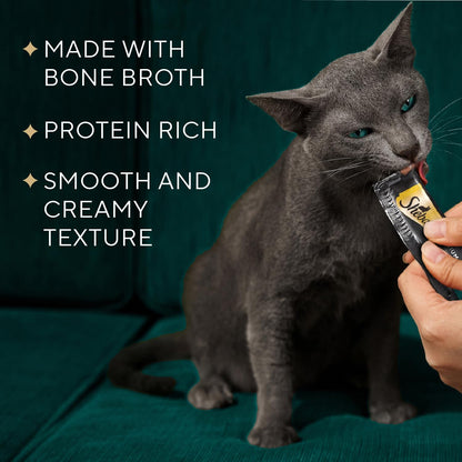 Sheba Premium Puree Lickable Cat Treats, Chicken, Salmon & Tuna, 48 Count | Grain-Free, Real Meat, No Corn/Wheat/Soy, Creamy Texture, Protein-Rich, Single-Serve Squeezable Tubes, 0.49 Oz. Tubes2