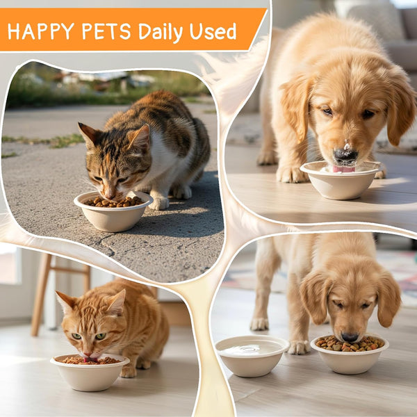 250 Pcs Disposable Pets Bowls Bulk Compostable Pets Feeding Bowls Thickened Disposable Pet Bowl Paper Dog Travel Bowl for Small Dogs Puppy Cat, Leakproof Pet Feeding and Watering4
