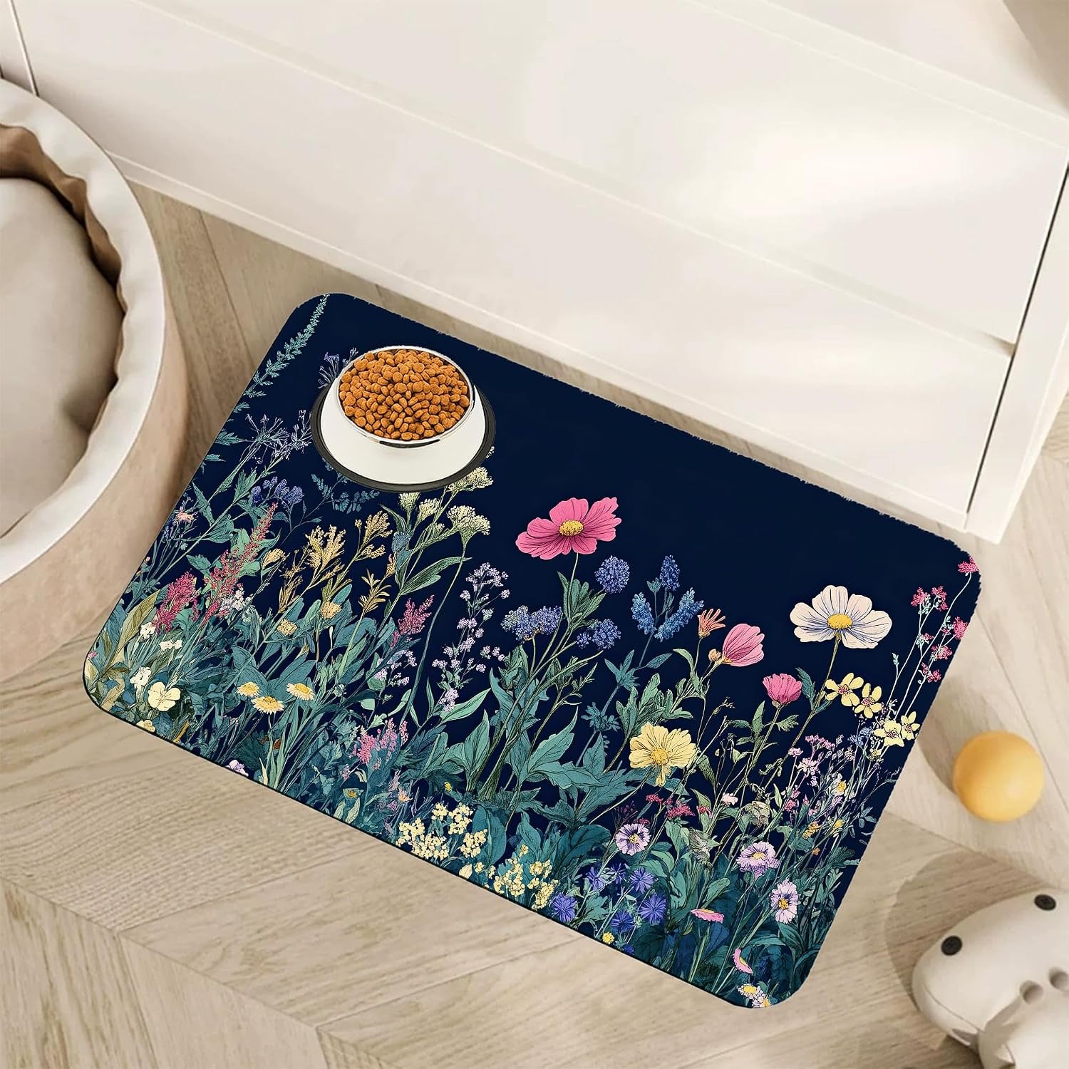 fish-boho-dog-food-mat-for-floors-ocean-absorbent-quick-dry-pet-feeding-mat-cat-dog-bowl-mats-for-food-and-water-non-slip-pet-accessories-supplies-12x20