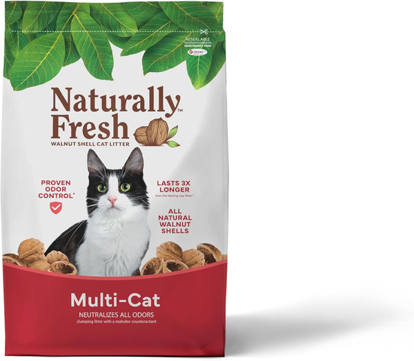 Naturally Fresh Cat Litter Made from Walnut Shells, Unscented, Multi-Cat, Upcycled, Low Dust, Sustainable, 30 Lbs1