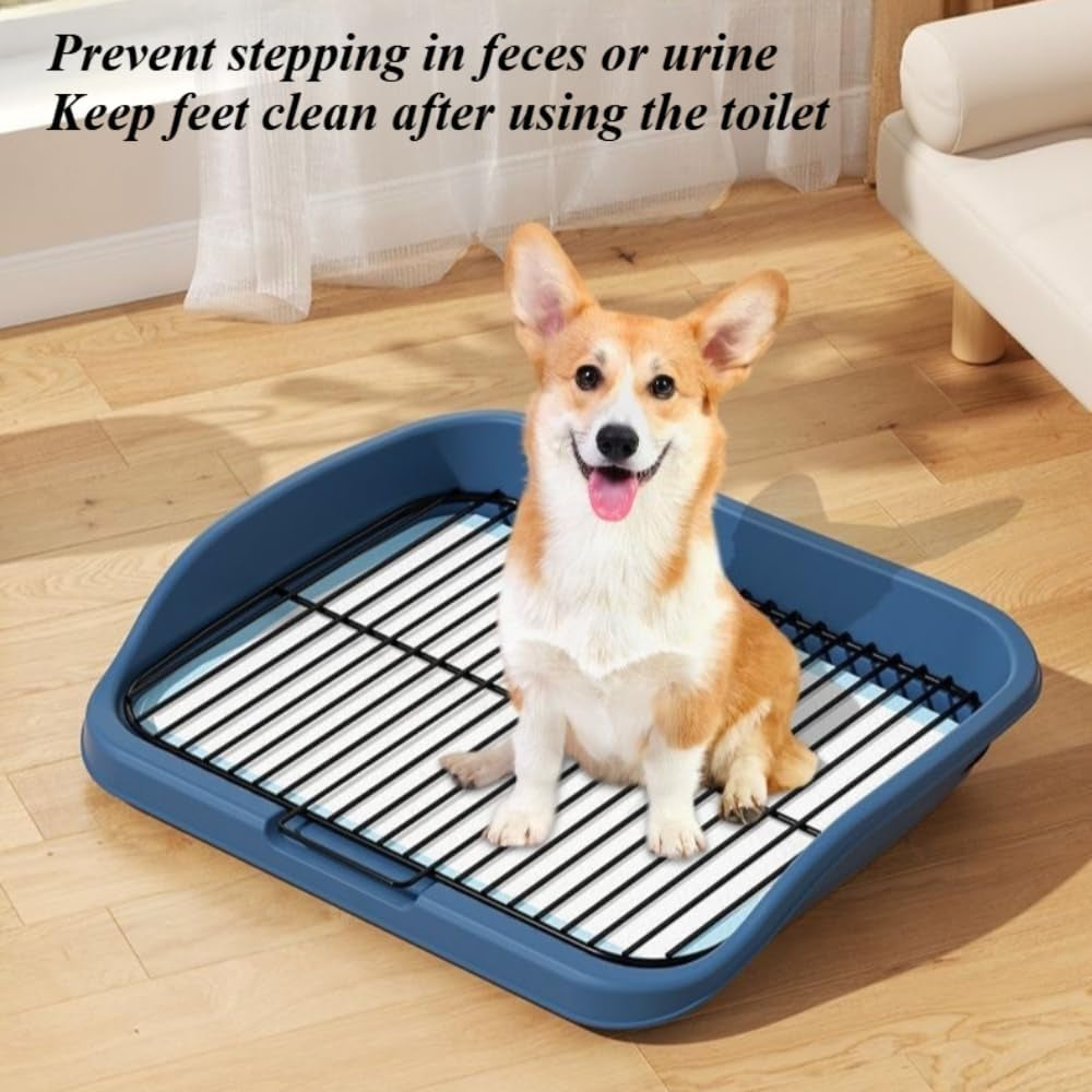 mesh-dog-potty-tray-removable-stable-structure-indoor-outdoor-dog-training-toilet-litter-box-for-small-medium-dogsgrey