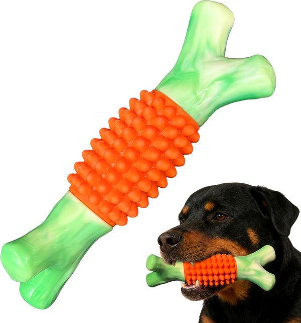 Dog Toys for Aggressive Chewers, Tough Stick Chew Bone | Durable Rubber & Nylon Dog Bones, Indestructible Dog Doys for Medium,Large Dogs,Beef Flavor10