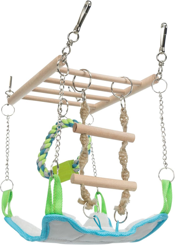 Trixie Small Animal Suspension Bridge, Hanging Cage Accessory with Hammock and Climbing Toys - Ladder and Ring, Ideal for Rats, Ferrets, Guinea Pigs, Mice6