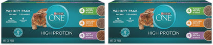 Purina ONE Natural, High Protein Cat Food Variety Pack, Turkey, Chicken and Tuna Recipes - (2 Packs of 12) 3 Oz. Cans15