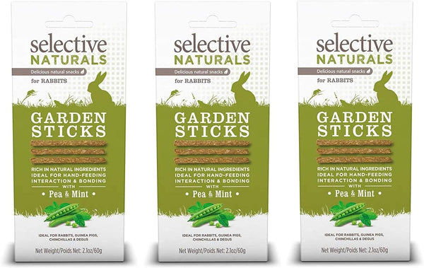 Supreme Petfoods 3 Pack of Selective Naturals Garden Sticks Rabbit Treats, 2.1 Ounces Each, with Pea and Mint1