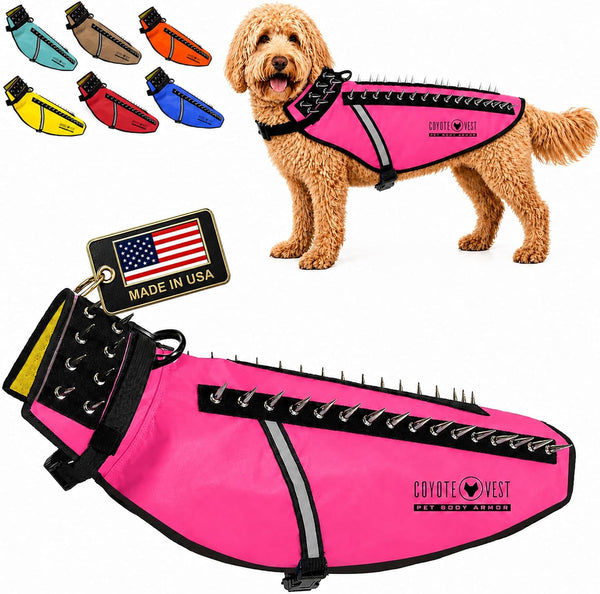 Coyotevest Dog Harness, Stab-Resistant Coyote Vest, Small, Neon Pink | Reflective Stab-Resistant Vest Helps Protect Small Dogs from Coyotes, Aggressive Dogs and Birds of Prey, Made in the USA26