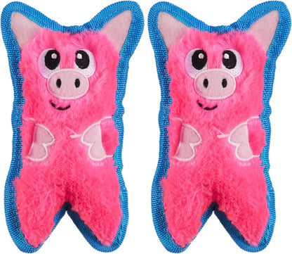 Outward Hound Durablez Minis – Squeaky Plush Dog Toy, No Stuffing for Less Mess, Interactive & Tough, Jumbo Squeaker, Puppies & Small Dogs, Pig, 6.8"13
