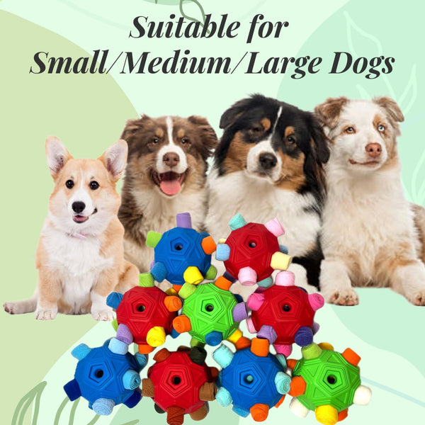 Snuffle Ball for Dog Toys Unbreakable Upgrade Ball Interactive Toy Foraging Snuffle Mat Puppy Treat Dispenser Slow Feeder Dog Puzzle Toys for Small, Medium, Large Pets (Blue)6