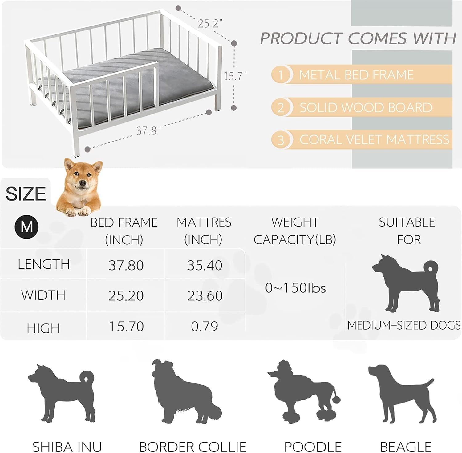 oschf-dog-bed-with-rails-elevated-pet-metal-bed-frame-with-solid-wood-board-and-washable-soft-mat-for-medium-dog-indoor-or-outdoor-use-25-2-x-37-8-white