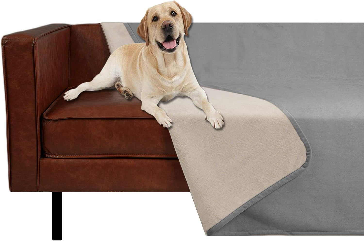 ameritex-pet-bed-blanket-reversible-100-waterproof-velvet-super-soft-for-sofa-and-bed-82x102-inches-cream-sand