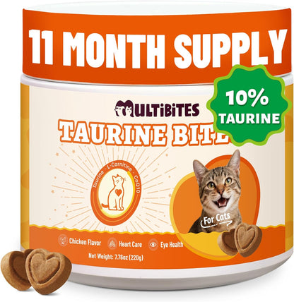 Taurine for Cats, with Coq10, L-Carnitine, Vitamins for Cats | Heart & Eye Health Cat Supplements | Suitable for Kittens, Adult & Senior Cats | Omega-3 to Nourish Skin & Coat | 7.76 Oz1