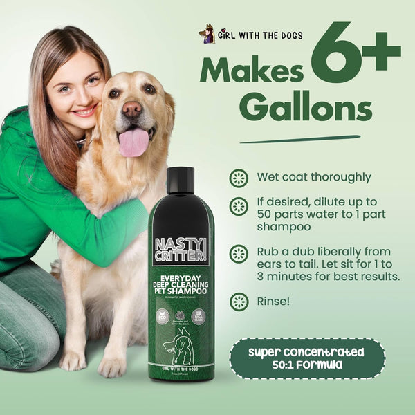 Nasty Critter! by Girl with the Dogs - Made in USA - Deep Clean Everyday Dog Shampoo for 8 Weeks+ (16 Oz)6