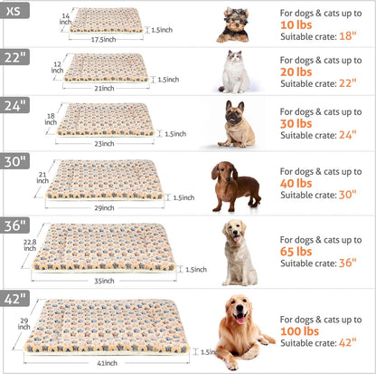 Mora Pets Dog Crate Pad - Ultra Soft Pet Bed with Cute Star Print, Washable Mat for Large Medium Small Dogs, Reversible Fleece Kennel Liner, Cat Bed 23 X 18 Inch Brown6