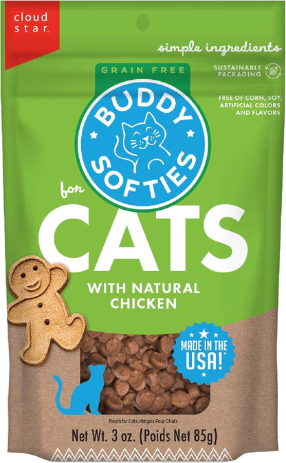 Buddy Biscuits Soft & Chewy Grain Free Cat Treats, Chicken, 3 Oz. Pouch1