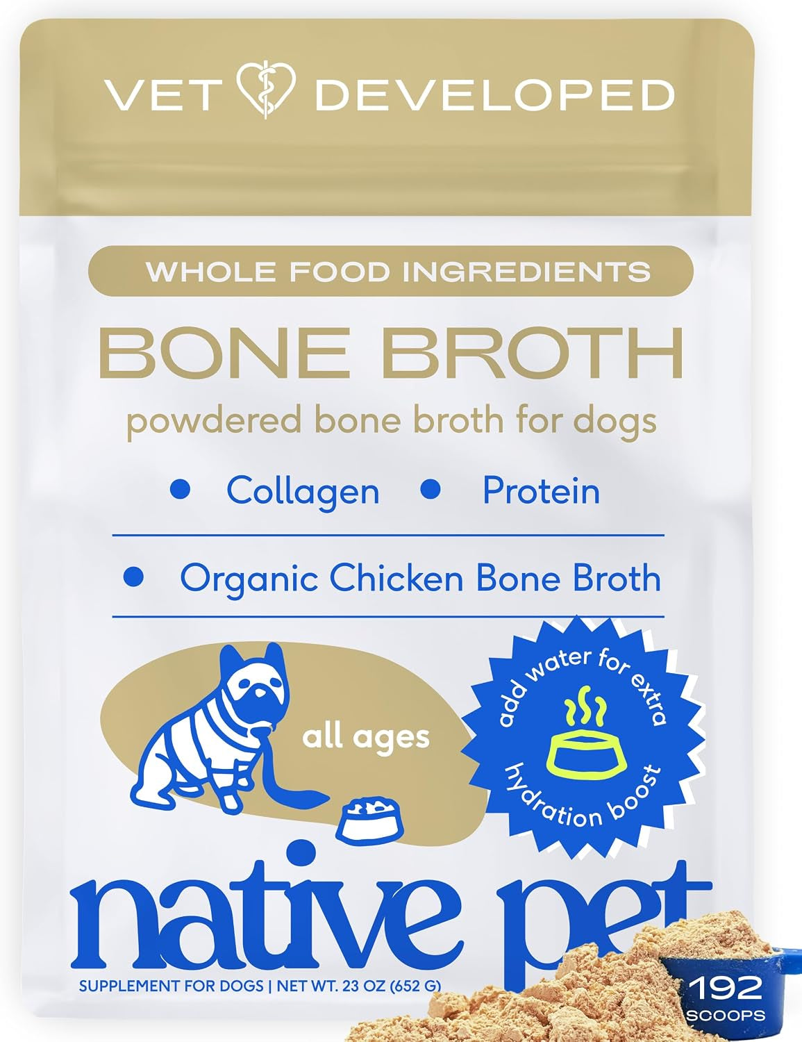 native-pet-bone-broth-for-dogs-made-with-real-beef-bone-broth-dog-food-toppers-for-picky-eaters-provides-extra-hydration-nutrition-for-joint-strength-immunity-heart-health-48-scoops