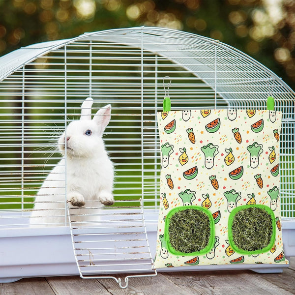 UPINS 2Pack Guinea Pig Hay Feeder Bag,Bunny Rabbit Cage Bag Hanging Holder | Guinea Pig Cage Feeder,For Bunny Rabbits,Chinchillas,Hamsters,Small Pets,And Animals5