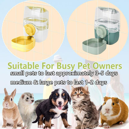 35Oz Hanging Automatic Rabbit Water Dispenser, Cage Water Bottle Auto Gravity Pet Water Station for Small Animals, Puppy Kitten Rabbit Chinchilla Hedgehog Ferret, 1L(Green)5
