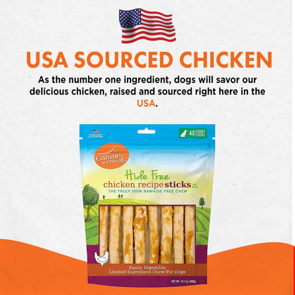 Canine Naturals Rawhide Free Chicken Recipe Dog Chews, Sticks, 40 Count | 100% Rawhide Free, USA Raised Chicken, All-Natural, Easily Digestible, 5 in Sticks, Dog Treats for All Dogs, Value Pack7