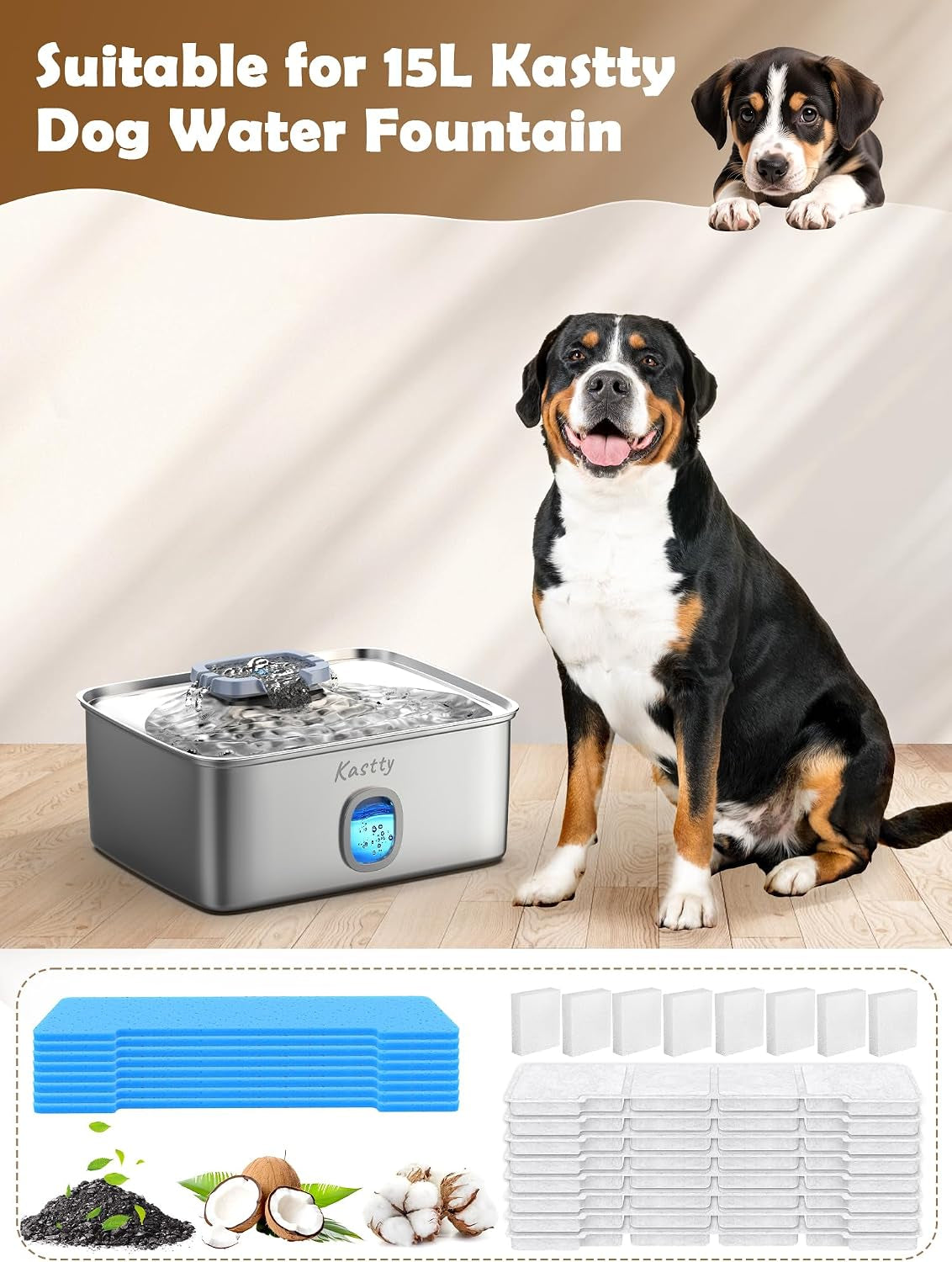 kastty-15l-dog-water-fountain-filter-replacement-for-fs76-fs78-fs79-filter-made-of-activated-carbon-and-pp-cotton-8-pack-pet-fountain-filters-8-pack-pre-filter-sponge-with-8-pump-sponge-l05