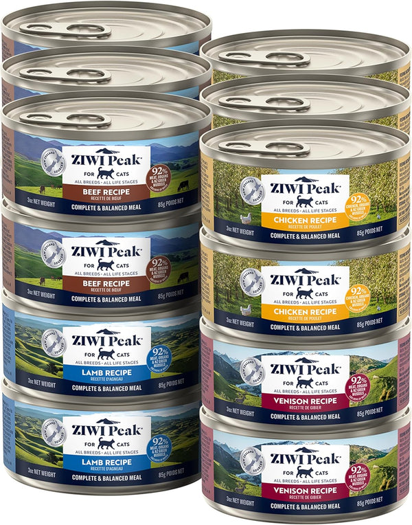 ZIWI Peak Wet Cat Food Variety Pack - Beef, Chicken, Lamb, Mackerel & Lamb, Mackerel, Venison, 6 Pack (3Oz Each)11