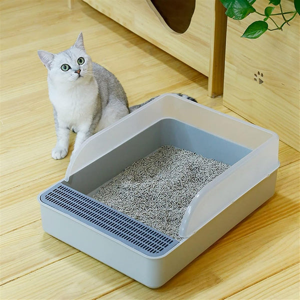 Dog Potty Training Toilet ﻿ Cat Litter Tray High Fence Proof Toilet Large Open Box Mesh Double Layer Pet with Shovel Easy to Clean Supplies4