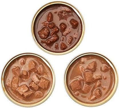 Amazon Brand - Wonder Bound Gourmet Wet Cat Food in Gravy Variety Pack (Turkey, Chicken, Beef), Poultry, Made in USA, 3 Ounce (Pack of 24)8