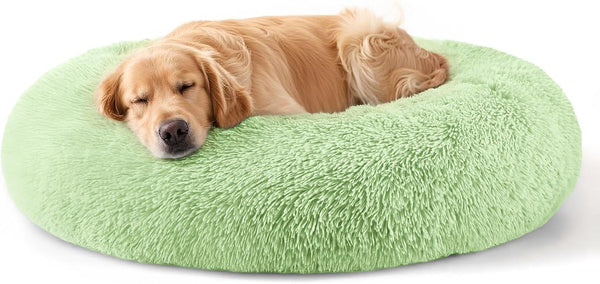 Hoewina Dog & Cat Bed for Indoor Cats, 20In Calming Donut Bed for Puppy and Kitten, Washable round Fluffy Pet Bed for Small Medium Dogs and Cats (Light Grey)15