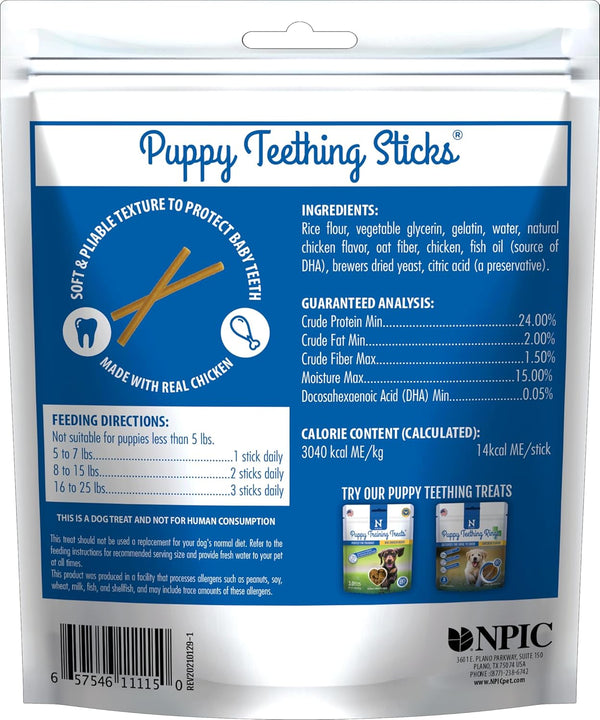 N-Bone Puppy Teething Sticks, Chicken Flavor, Natural Puppy Chew Sticks & Teething Treats, SQF Certified, Made with Rice Flour for Easy Digestion, Calcium Enriched (3.7Oz)2
