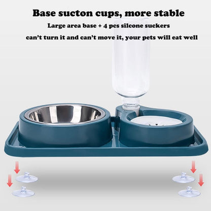 Love Dream Double Dog Cat Bowls, Anti-Slip Pet Food and Water Bowl Set | Automatic Gravity Water Dispenser Bottle Detachable Stainless Steel Bowl No-Spill for Indoor Cats Dogs Puppy Kitten Rabbit4