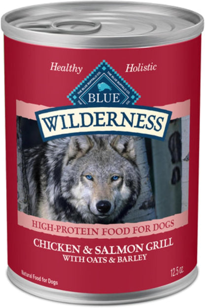 Blue Buffalo Wilderness Grain Free Adult Wet Dog Food, Beef & Chicken Grill, 32G Protein per Can, 12.5 Oz. Can (Pack of 12)15