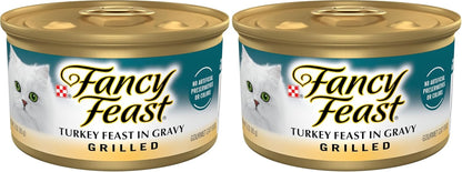 Purina Fancy Feast Grilled Wet Cat Food Turkey Feast in Wet Cat Food Gravy - (Pack of 24) 3 Oz. Cans13