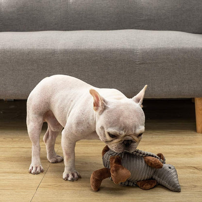 Hollypet Plush Squeaky Armadillo Chew Dog Toy for Small Medium, 8" | Cute Stuffed Armadillo Toy with Unique Grunt Squeaker & Textured Fabric for Teeth Cleaning. Great for Small & Medium Dogs7
