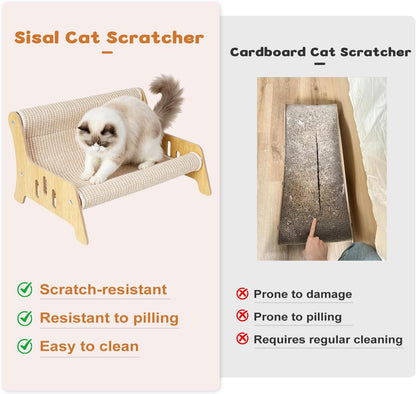 Sisal Cat Scratcher Sofa, Durable Frame Cat Couch Scratcher for Indoor Cats, Mess-Free No Shedding Cat Scratcher Bed, Multi-Functional Lounge for Scratching & Playing, Easy Assembly Furniture5