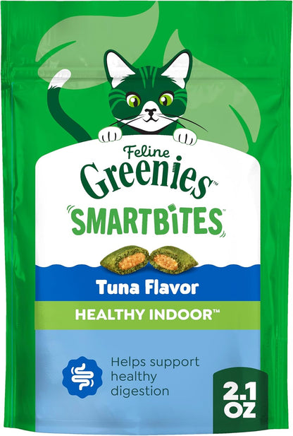 Greenies Feline Smartbites Healthy Indoor Cat Treats, Tuna, 16 Oz | Veterinarian-Recommended, Fiberblend Formula, Supports Digestion, under 2 Cal per Treat, Natural Ingredients, Dual Texture12