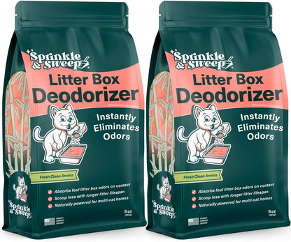 Sprinkle & Sweep: Litter Box Deodorizer - 8Oz Bag - Cat & Kitten Home Odor Neutralizer, Ultra-Absorbent Formula, Non-Toxic & Safe, Pet Smell Control11