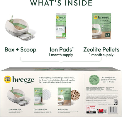 Purina Tidy Cats Litter Box System, BREEZE System Starter Kit Litter Box, Litter Pellets & Pads10