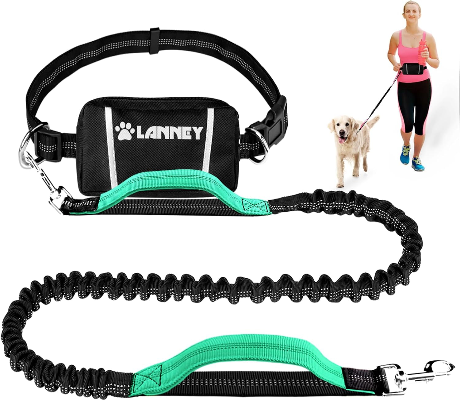 hands-free-dog-leash-waist-running-leash-with-zipper-walking-pouch-for-medium-large-dogs-dual-handle-and-retractable-bungee-for-training-jogging-hiking