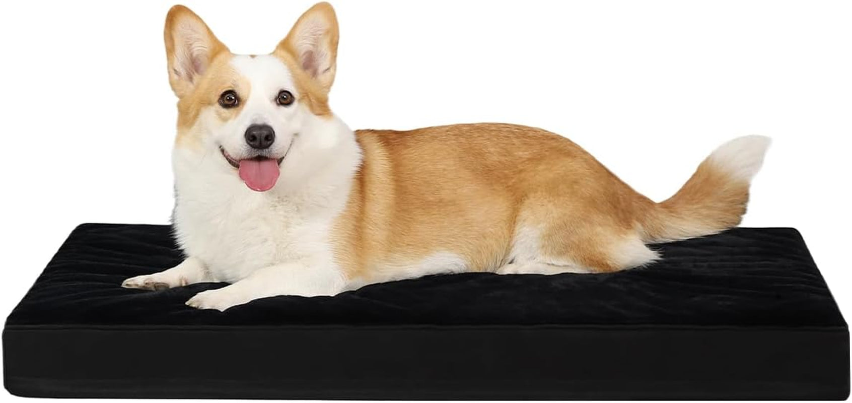 ksiia-orthopedic-dog-bed-for-large-dogs-with-waterproof-lining-grey-35x22-deluxe-soft-plush-dog-crate-bed-washable-pet-mat-with-removable-cover-egg-crate-foam-for-large-dogs-sleeping-relaxing