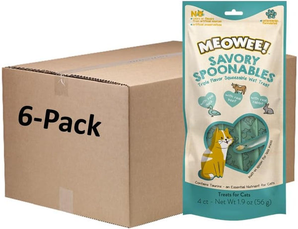 MEOWEE! Savory Spoonables Variety Pack, 12 Count Tube, Triple Flavor Squeezable Lickable Wet Treats for Cats with Built-In Spoon for Less Mess29