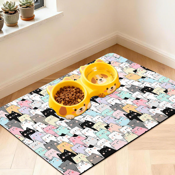 Pet Feeding Mat for Floors Cat Food Mat Waterproof Dog Food Mat and Water Absorbent Quick Dry Non Slip Mat for Cat Bowls12