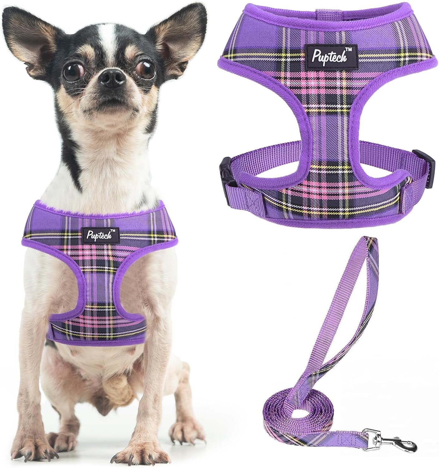 pupteck-soft-mesh-dog-harness-small-sized-and-leash-set-pet-puppy-cat-comfort-padded-vest-no-pull-harnesses-beige-s