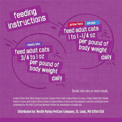 Purina Friskies Gravy Wet Cat Food Variety Pack, Poultry Shreds, Meaty Bits and Prime Filets - (Pack of 32) 5.5 Oz. Cans8
