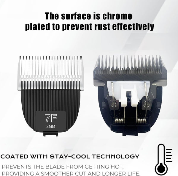1Pack Flash Clipper Professional Detachable Replacement Blades,Compatible with Kenchii Flash Clipper Blade（Size 7F-3Mm ）3