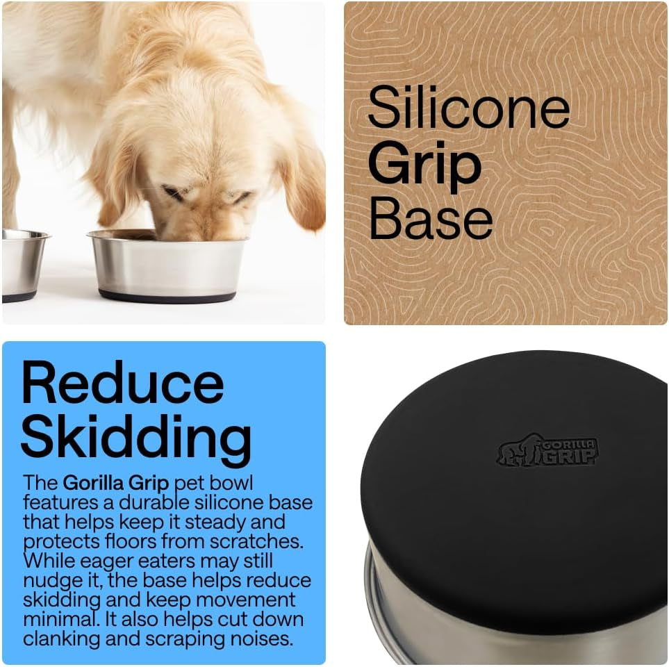 gorilla-grip-dog-bowls-food-grade-304-stainless-steel-holds-2-us-cups-each-16-fl-oz-food-and-water-bowl-for-feeding-dogs-and-cats-dishwasher-safe-rust-resistant-bpa-free-rubber-base-2-set-black