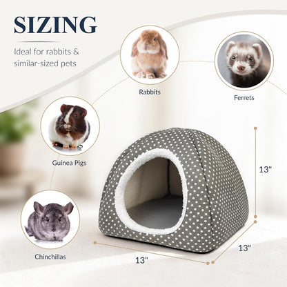 Rabbit Hideout Large Bunny Bed Washable Rabbit House | Fleece Hiding Hut for Indoor Bunnies Guinea Pigs, Small Animal Hideaway6