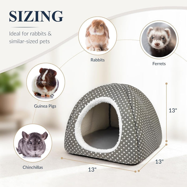Rabbit Hideout Large Bunny Bed Washable Rabbit House | Fleece Hiding Hut for Indoor Bunnies Guinea Pigs, Small Animal Hideaway6