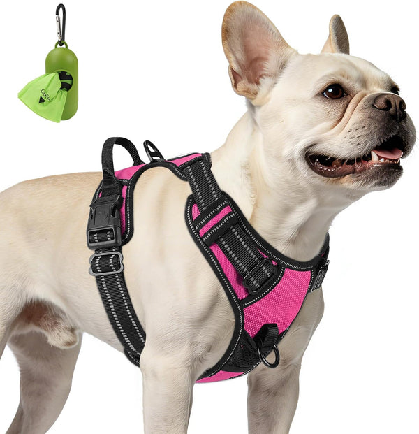Joytale No Pull Dog Harness Medium Sized Dog, Front Clip, Black | Grab Handle for Instant Control, Padded & Adjustable Vest, Sturdy Metal D-Rings, for Safe Training & Daily Walking46